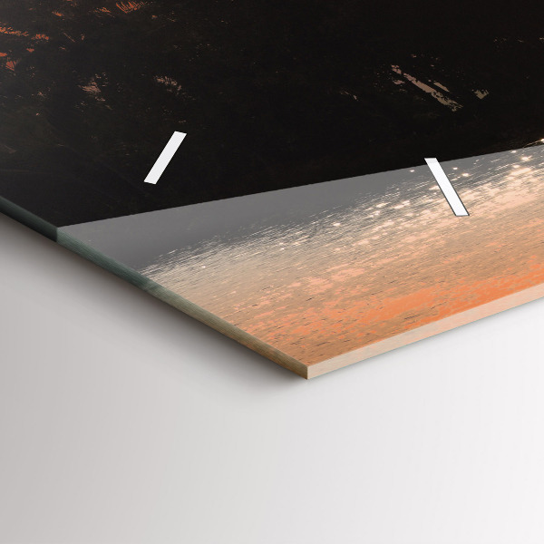 Vízszintes üvegóra Naplemente pálmafák ünnepek