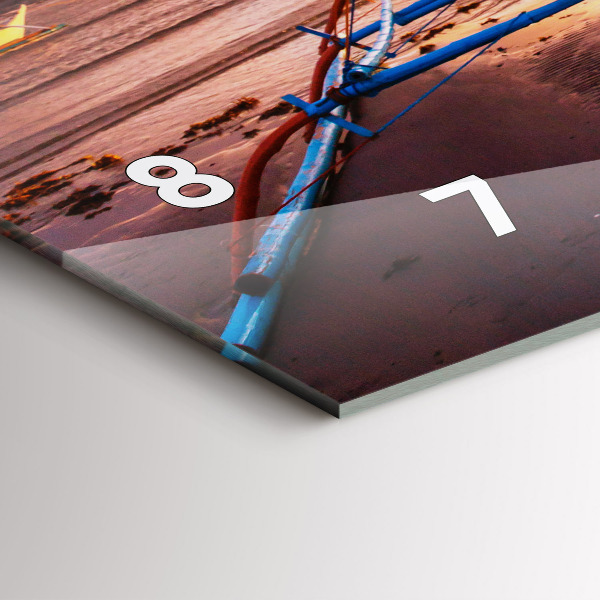 Vízszintes üvegóra Hajó és naplemente