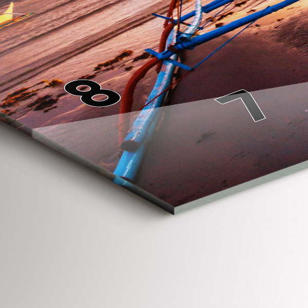 Vízszintes üvegóra Hajó és naplemente