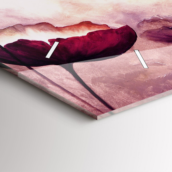 Vízszintes üvegóra Virágok Virágzó Pipacsok