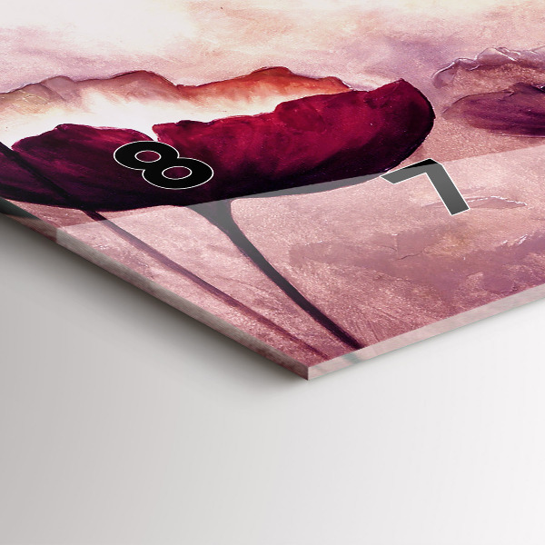 Vízszintes üvegóra Virágok Virágzó Pipacsok