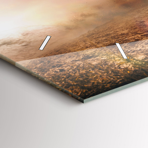 Vízszintes üvegóra Ember egy motorkerékpáron