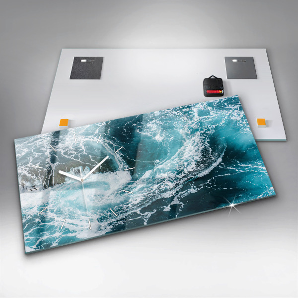 Vízszintes üvegóra Kavargó habos hullámok