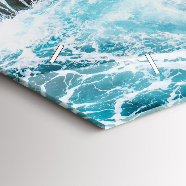 Vízszintes üvegóra Kavargó habos hullámok