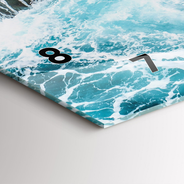 Vízszintes üvegóra Kavargó habos hullámok