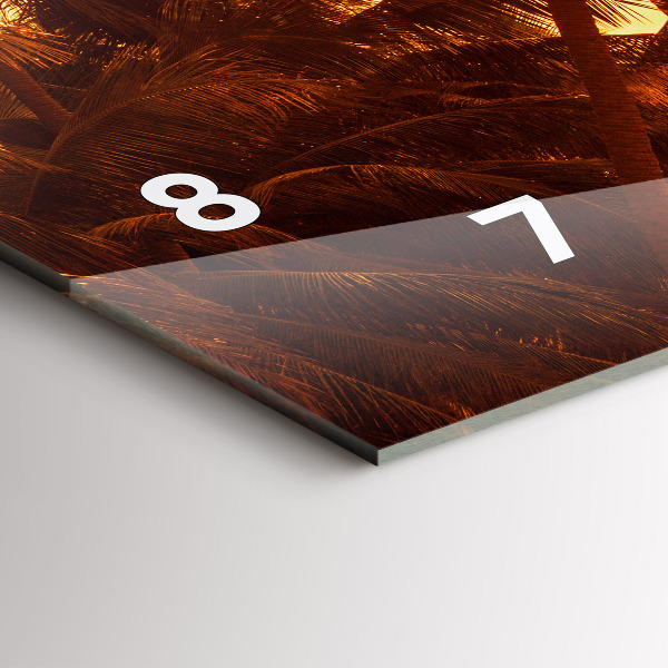 Vízszintes üvegóra Napos pálmafák