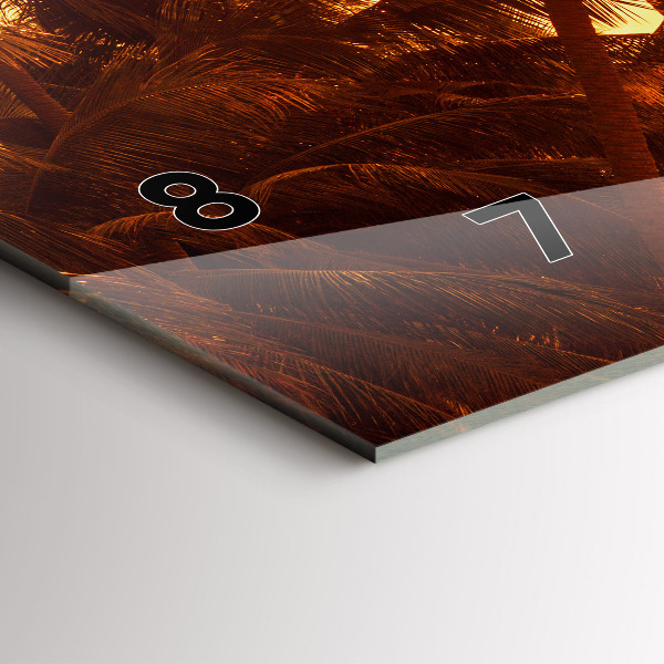 Vízszintes üvegóra Napos pálmafák