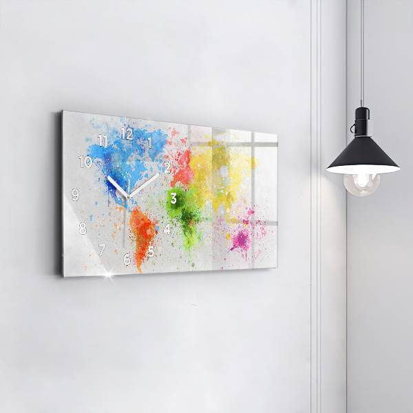 Vízszintes üvegóra Világtérkép papíron