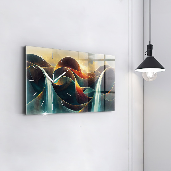 Vízszintes üvegóra Folyó vízesés háttér