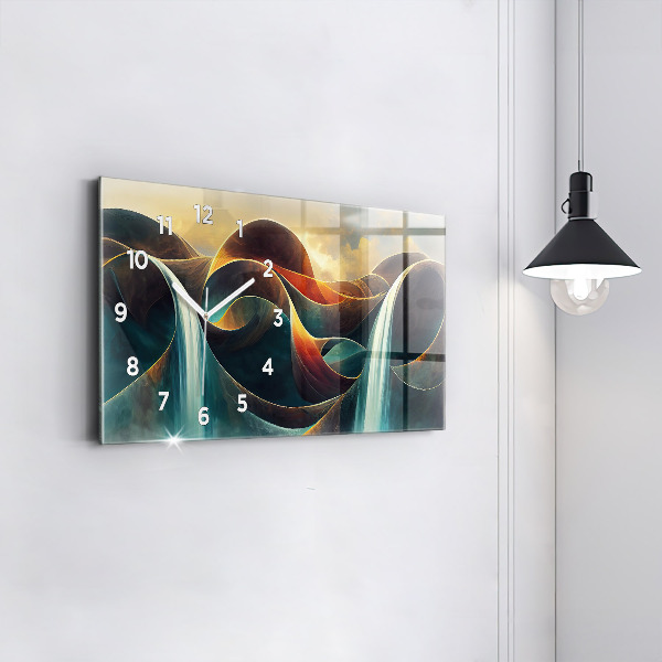 Vízszintes üvegóra Folyó vízesés háttér