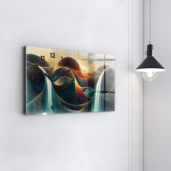 Vízszintes üvegóra Folyó vízesés háttér