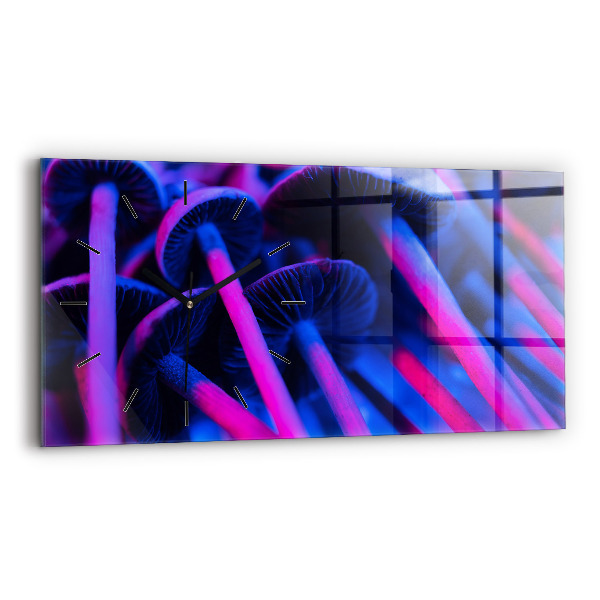 Vízszintes üvegóra Mágikus gombák színes