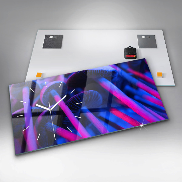 Vízszintes üvegóra Mágikus gombák színes