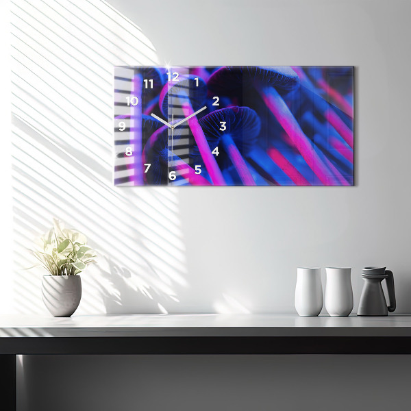 Vízszintes üvegóra Mágikus gombák színes