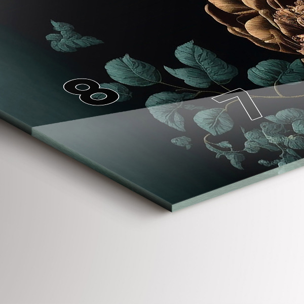 Vízszintes üvegóra Virág és arany pillangók