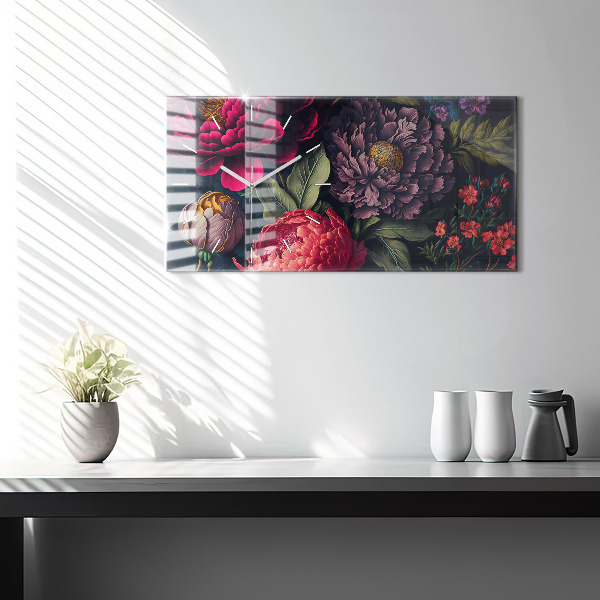 Vízszintes üvegóra Vintage virágcsokor