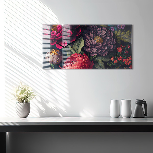 Vízszintes üvegóra Vintage virágcsokor