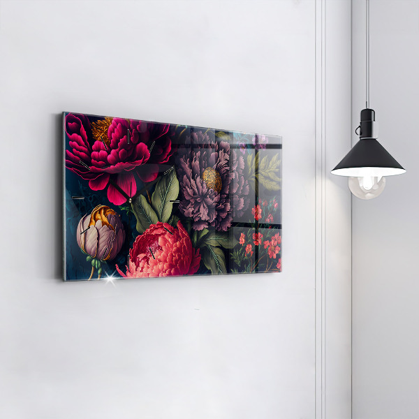 Vízszintes üvegóra Vintage virágcsokor