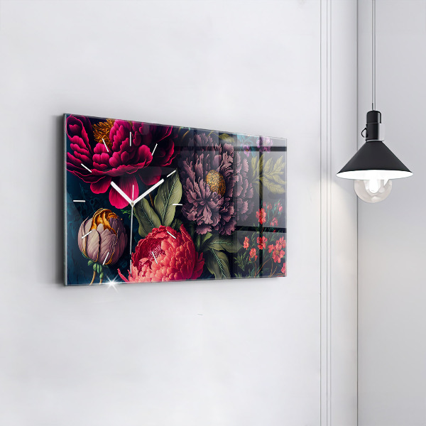 Vízszintes üvegóra Vintage virágcsokor