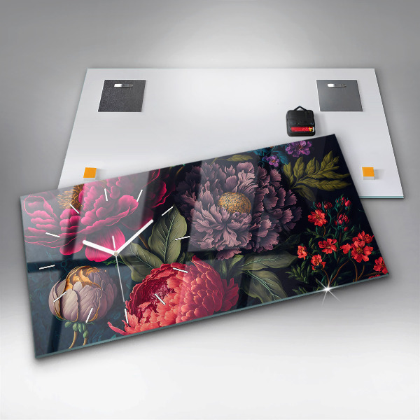 Vízszintes üvegóra Vintage virágcsokor