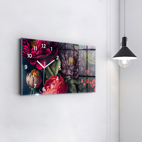 Vízszintes üvegóra Vintage virágcsokor