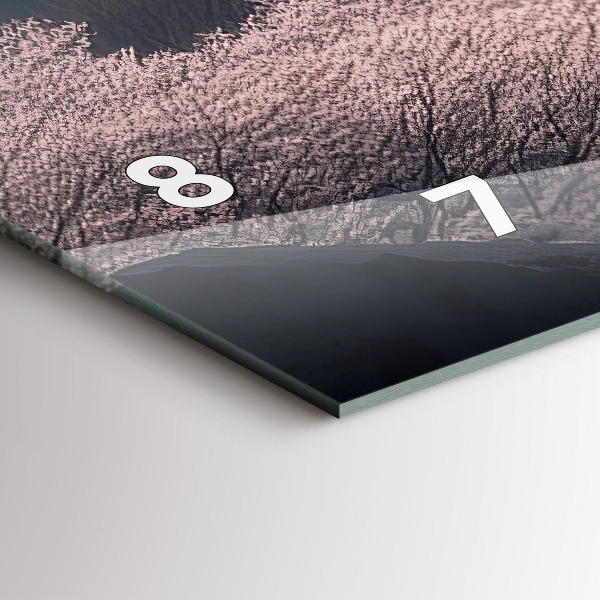 Vízszintes üvegóra Ázsiai torony cseresznyevirágok