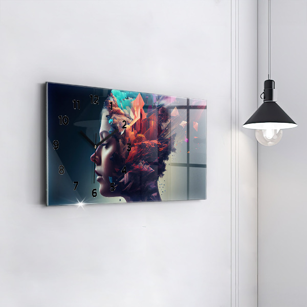 Vízszintes üvegóra Érzelmek absztrakt nő