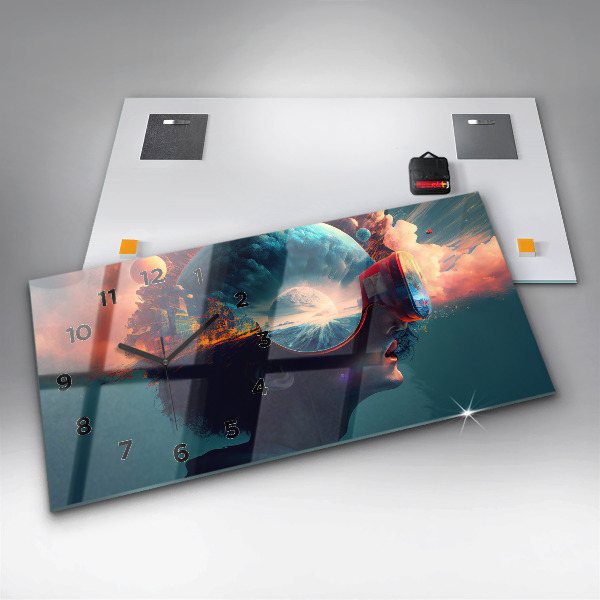 Vízszintes üvegóra Futurisztikus virtuális világ