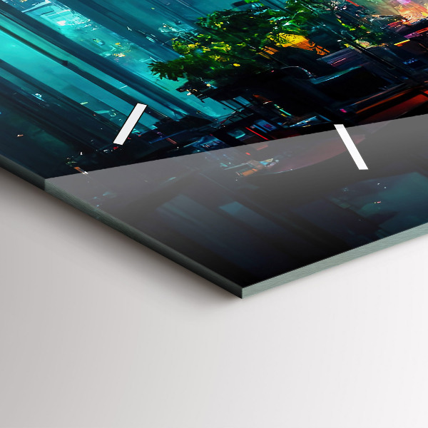 Vízszintes üvegóra Cyberpunk stílusú város