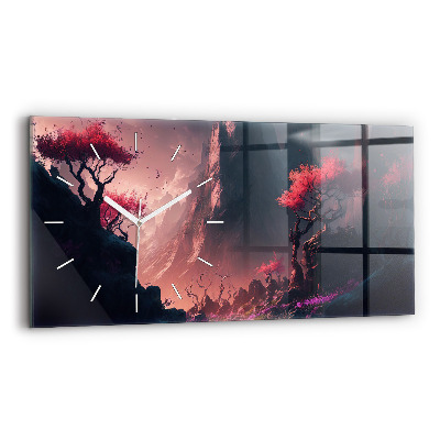 Vízszintes üvegóra Varázslatos erdő és hegység