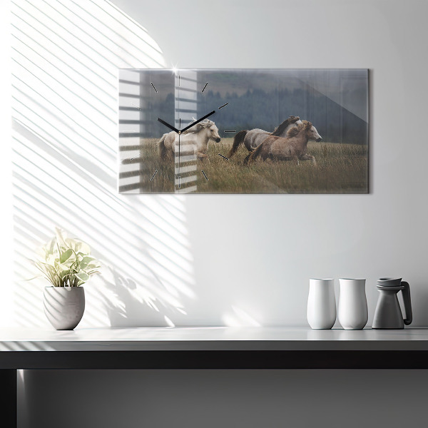 Vízszintes üvegóra Lovak vágtában