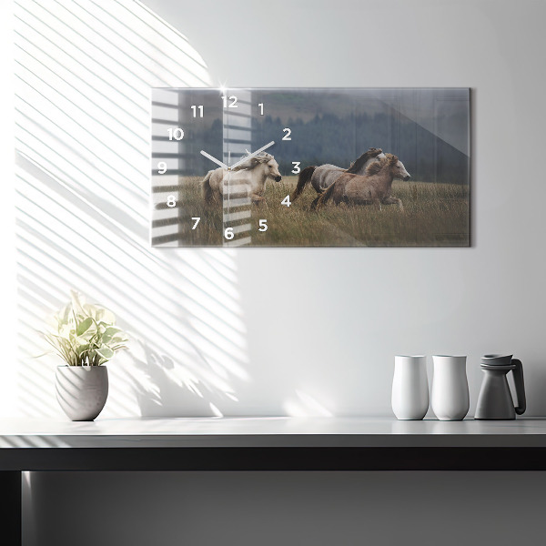 Vízszintes üvegóra Lovak vágtában