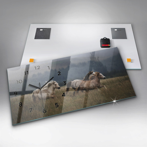 Vízszintes üvegóra Lovak vágtában