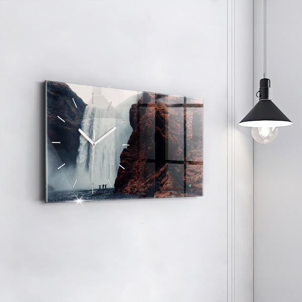 Vízszintes üvegóra Izlandi vízesés táj