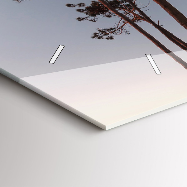 Vízszintes üvegóra Félhold és fák