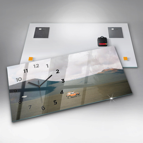 Vízszintes üvegóra Jármű a kamcsatkai sivatagban