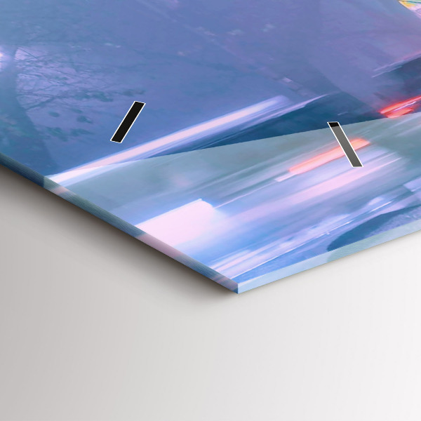 Vízszintes üvegóra Varsó a ködben