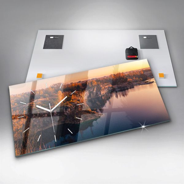 Vízszintes üvegóra Krakkói tó Zakrzówek ősz