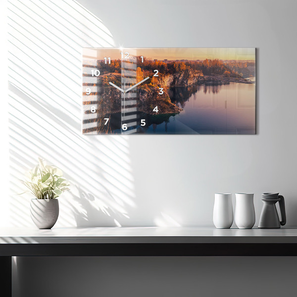 Vízszintes üvegóra Krakkói tó Zakrzówek ősz