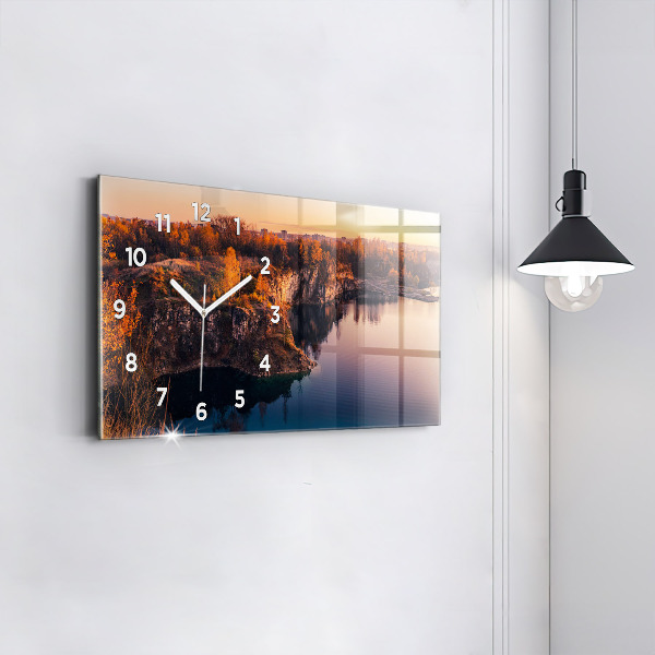 Vízszintes üvegóra Krakkói tó Zakrzówek ősz