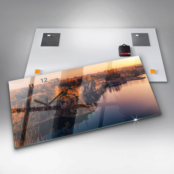 Vízszintes üvegóra Krakkói tó Zakrzówek ősz