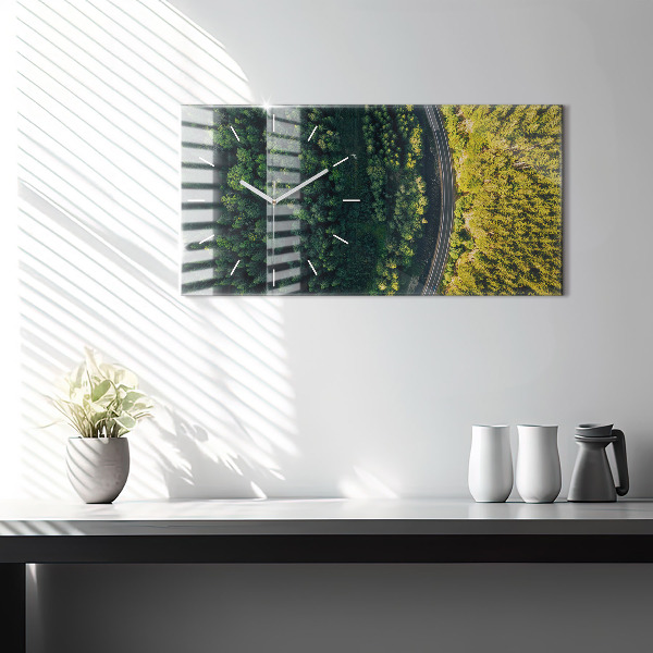 Vízszintes üvegóra Erdő madártávlatból