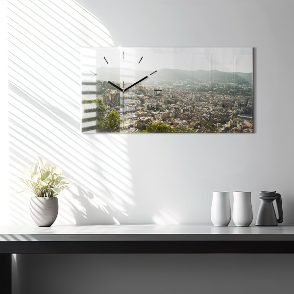 Vízszintes üvegóra Barcelona kilátás Montjuicra