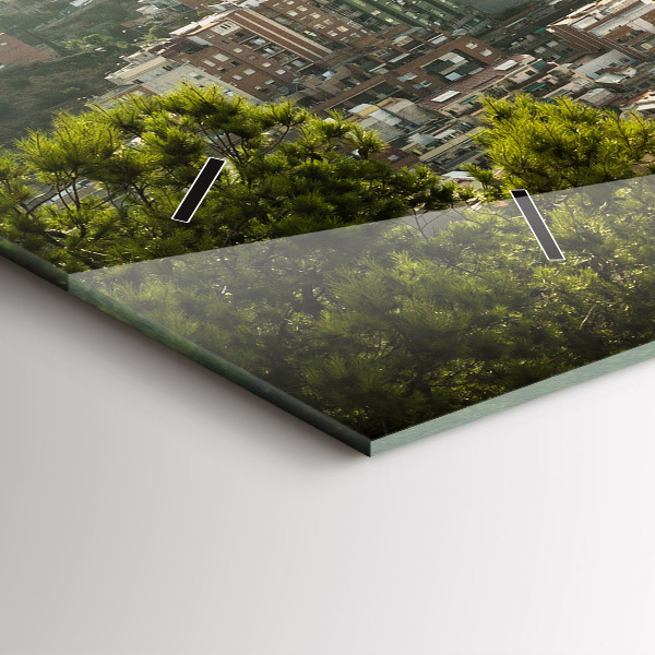 Vízszintes üvegóra Barcelona kilátás Montjuicra