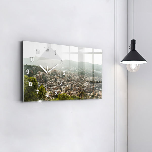 Vízszintes üvegóra Barcelona kilátás Montjuicra