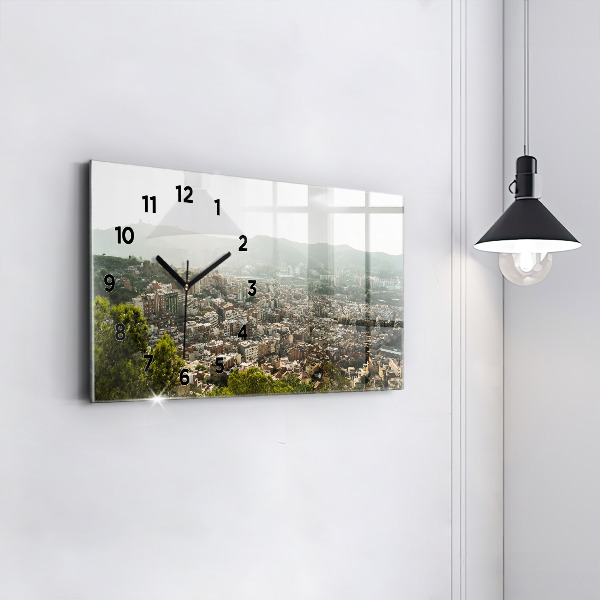 Vízszintes üvegóra Barcelona kilátás Montjuicra