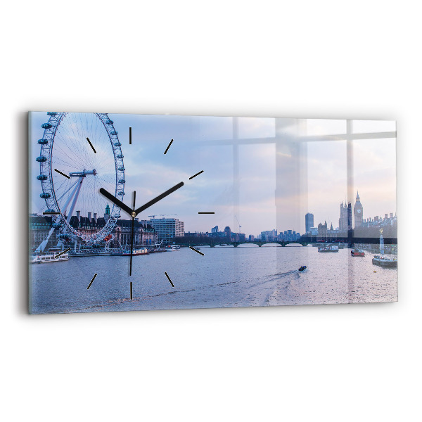 Vízszintes üvegóra London Eye városi panoráma