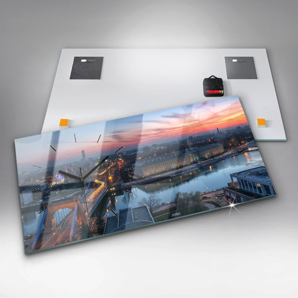 Vízszintes üvegóra Wroclaw egy drónból