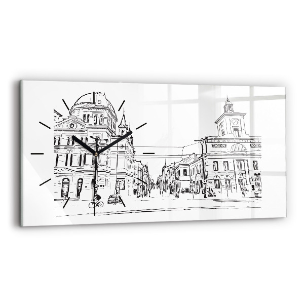 Vízszintes üvegóra Poznań város illusztrációja