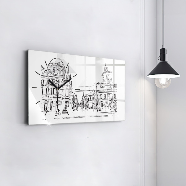 Vízszintes üvegóra Poznań város illusztrációja